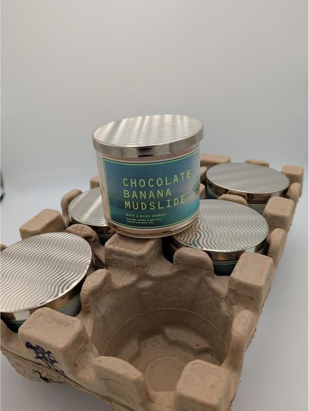 Bath & Body Works Chocolate Banana Mudslide 3 Wick Candle S/6 14.5 Oz #6017